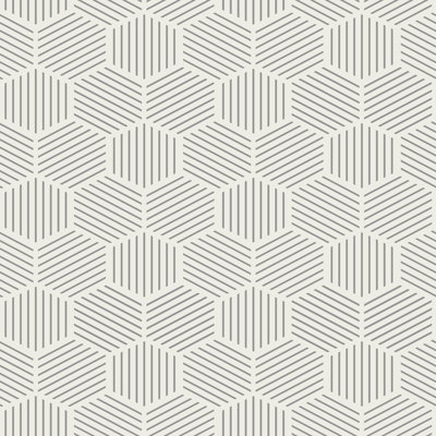 Papier peint adhésif à rayures mosaïque hexagonale