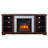 58.31" Cherry TV Media Stand with Faux Stacked Stone & Open Storage-1897615036-1897615037-1897601508