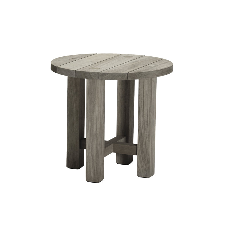 Croquet Teak Outdoor Side Table, Oyster Teak