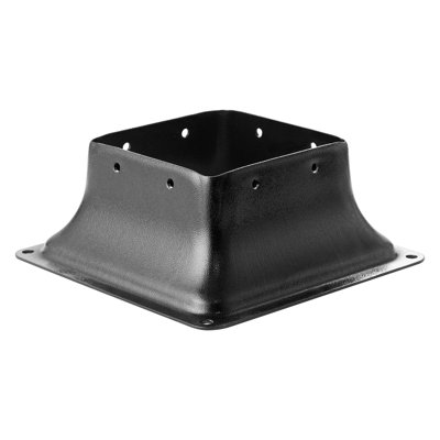 Heavy Duty Powder-Coated Steel Post Base for 4x4 Wood Posts - Rust-Proof Decking Support Bracket with Mounting Hardware (Set of 10)