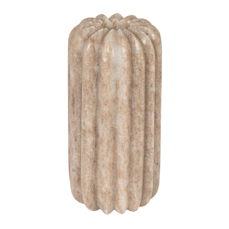 Buff Marble Ribbed Taper Holder