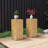 Wood-Look Square-Column MGO End Table,  H33.75",Wood-Like Distressed Finish, Mix With Different Heights, Indoor Outdoor Use,Natural Color-1044930707-1044930704