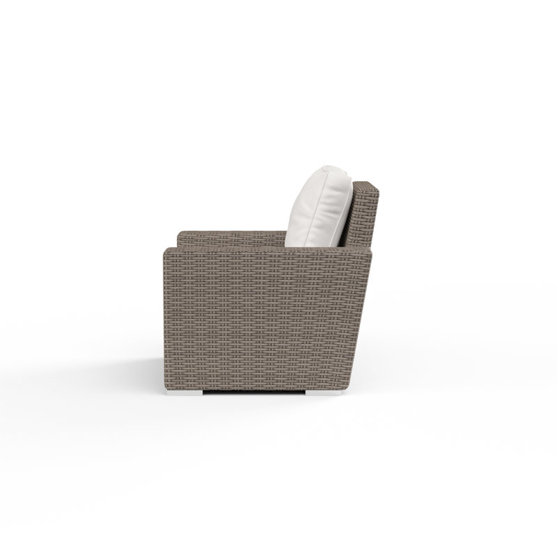 Naomie Patio Chair with Sunbrella® Cushion, Canvas Flax Sunbrella® Canvas, Driftwood