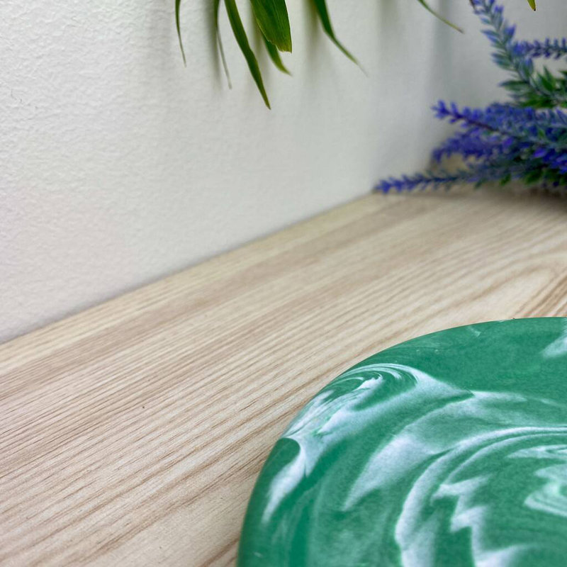 Round Trinket Tray Dish, Green