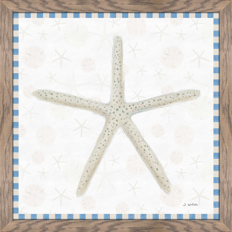 Beach Days III - reproduction sur toile, H 21,5 po x l 21,5 po x P 0,75 po, Cadre taupe délavé