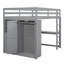 Lit mezzanine en bois avec garde-robe intégré-1450775420