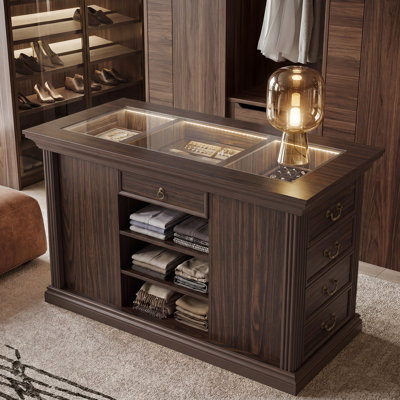 50" W Closet Island With 10 Drawers