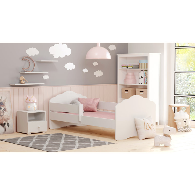 FALA children's bed with railing, Cot Bed/Toddler (70 x 140cm)