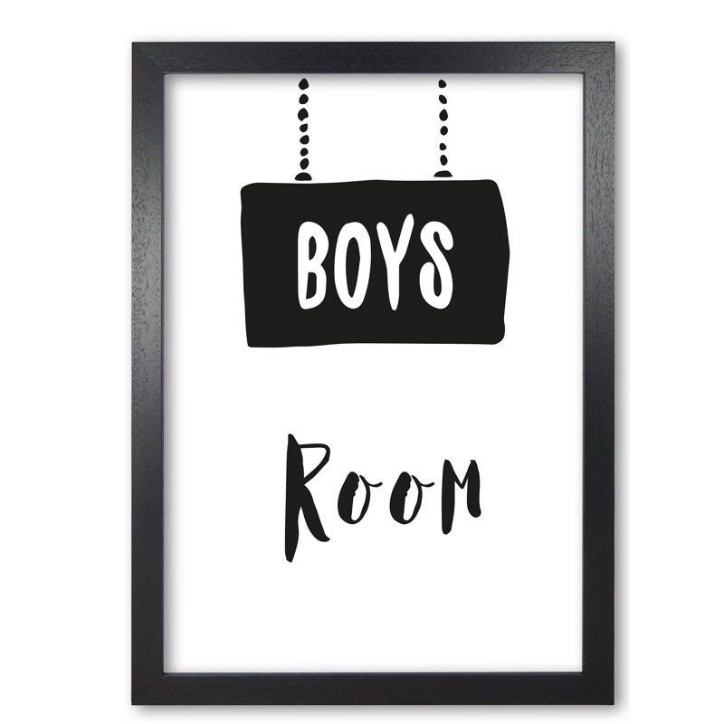 Boys Room - Print, Black Grain Frame, 30 cm H x 21 cm W x 5 cm D