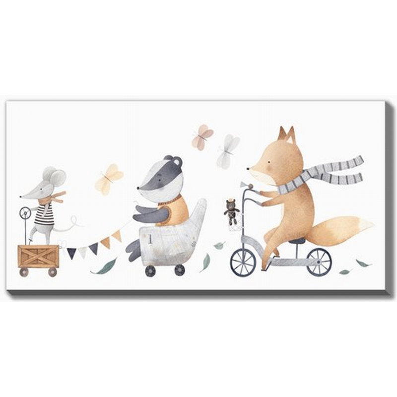 Animaux sur toile, art mural, H 10 po x l 20 po