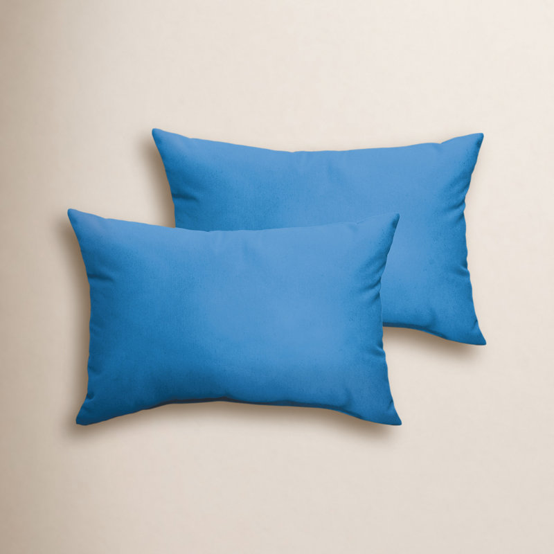 Housse et insert de coussin rectangulaire d'extérieur Almeda, Bleu clair, 16 po x 26 po