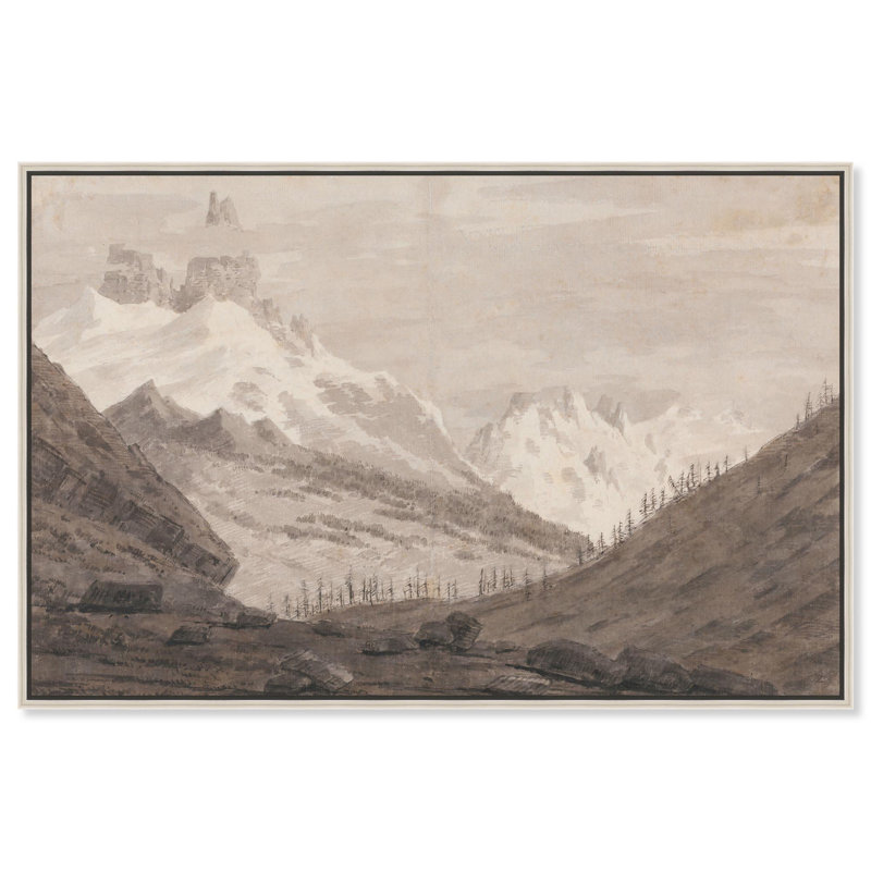 Chamonix et Martigny, art sur toile par Art Remedy, Cadre argenté, H 21 po x l 31 po