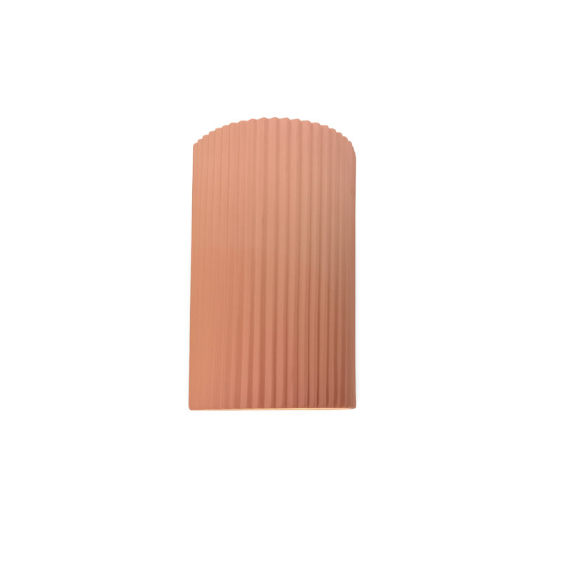 Applique murale en céramique Beda, Rosé brillant, H 9,5 po x l 5,75 po x P 4 po
