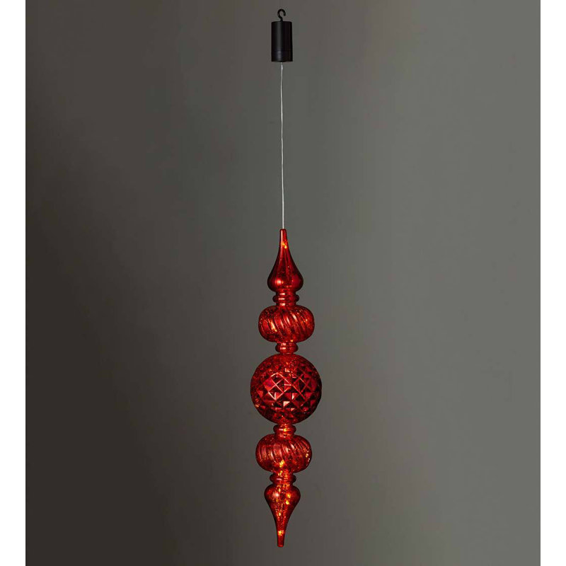 Ornement suspendu incassable de Noël, H 45,5 po x l 6 po x P 6 po, Rouge