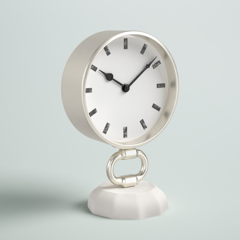 Horloge de table en acier inoxydable Appomattox, H 9,5 po x l 6,2 po x P 4,15 po