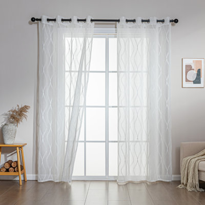  Lace Sheer Sheer Curtain(Set of 2)
