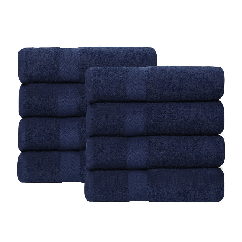  Débarbouillette légère 100% coton à séchage rapide Franklin, Marine, 8 Pieces Towel Set