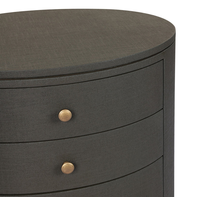 Amelia 4 - Drawer Nightstand, Dark Green Lacquered Linen