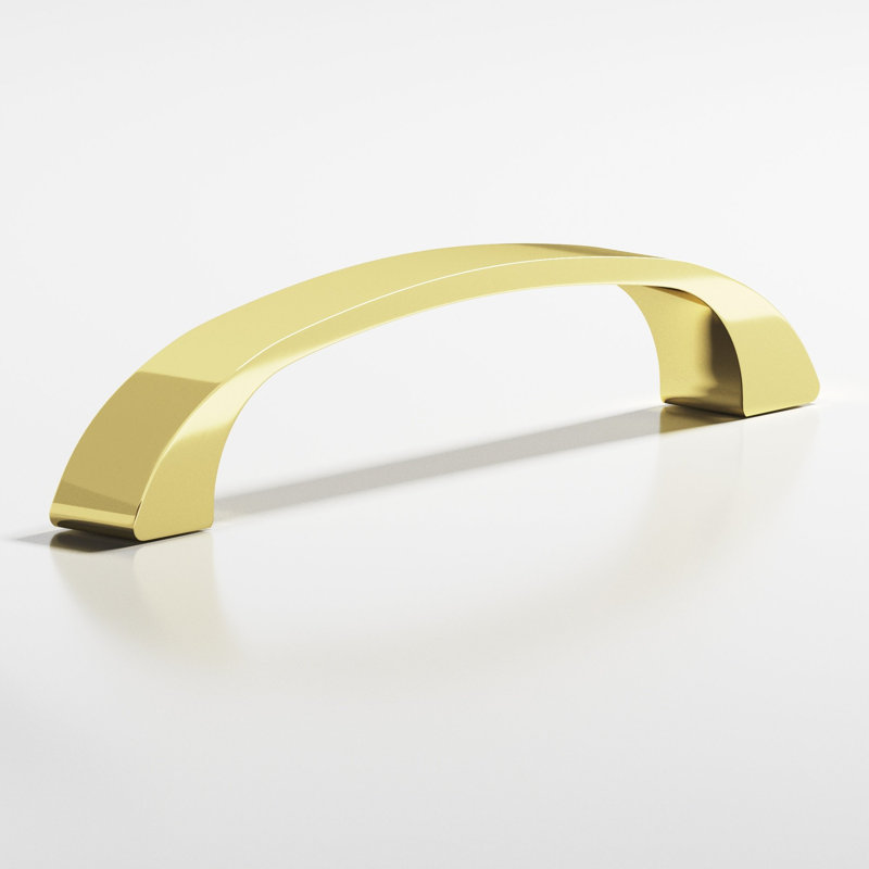Bow Cabinet Pull, Polished Brass, 3.5"