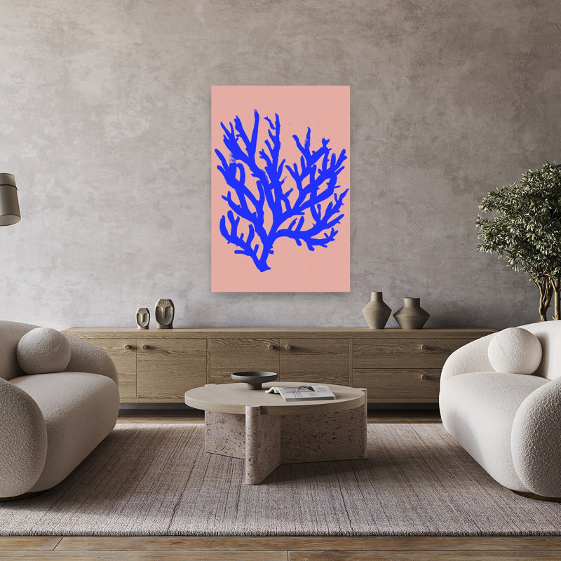 Silhouette de corail, impression d'art minimaliste moderne minimaliste côtier, 48" H x 32" W