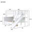 Lit superposé simple au-dessus de double avec 2 tiroirs, glissière, tablettes, échelle, lit superposé en bois d'hévéa avec glissière, tiroirs, blanc