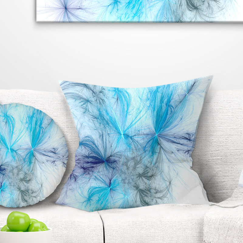Feux d'artifice de Noël - Coussin imprimé abstrait, 18 po x 18 po, Bleu, Carré