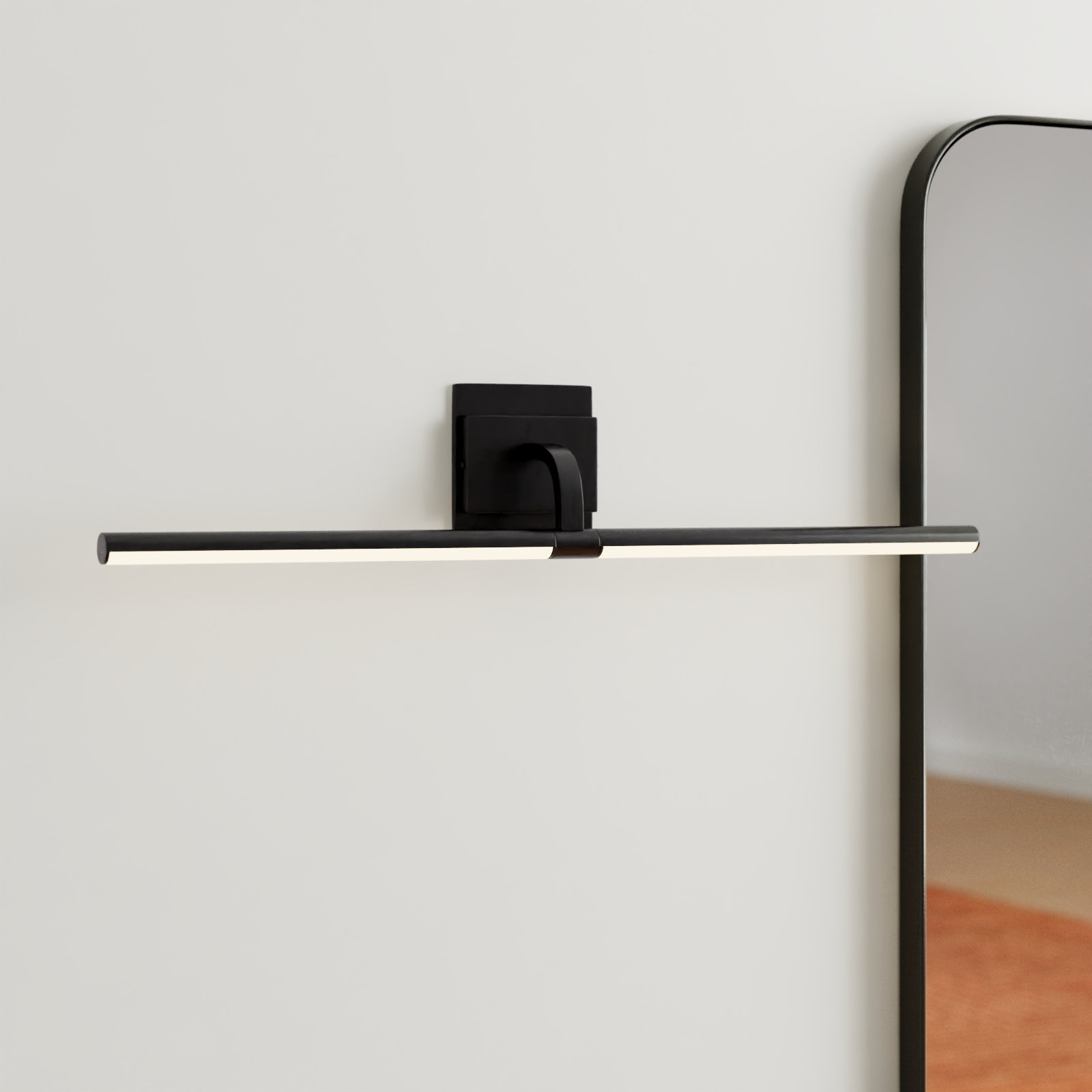 Mona Single Light Dimmable LED Armed Sconce, Black