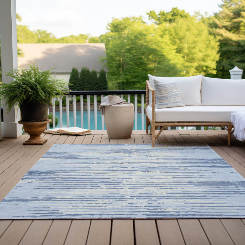 Malek Indoor/Outdoor Area Rug with Non-Slip Backing, Rectangle 8' x 10'