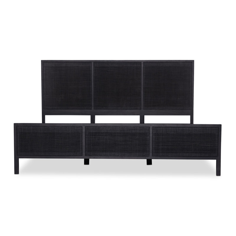 Sydney Bed, King, Black Wash W/ Black Cane