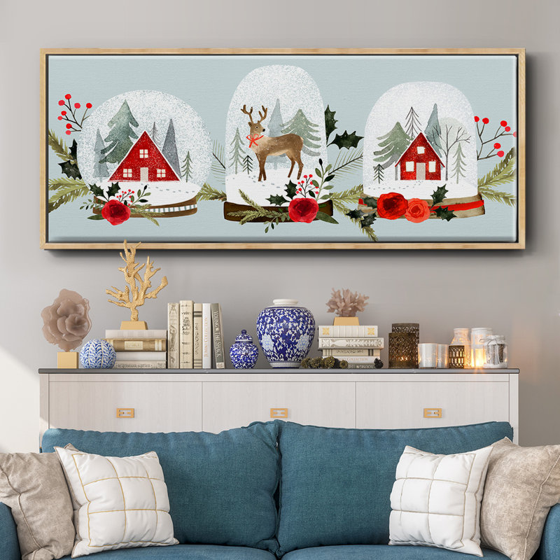 «Snow Globe Village Collection D», toile encadrée, H 12 po x l 30 po