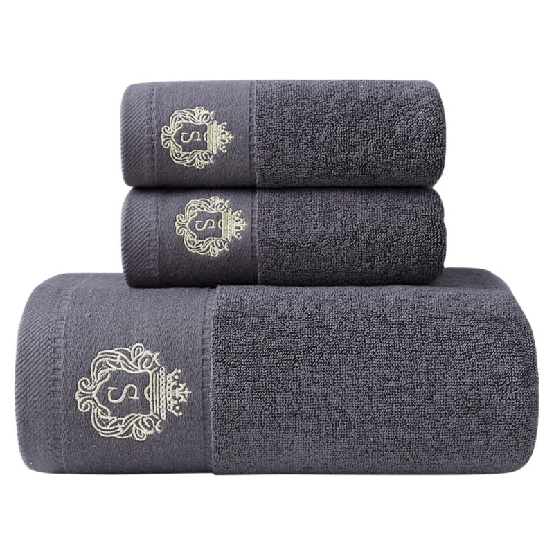 Hand Towel Set Of 3 Soft Cotton Highly Absorbent Decorative Hand Towels For Bathroom 13.78X28.74Inch - 2Pieces And 27.56 X 55.12Inch -1Piece