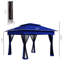 Abri escamotable 11 pi X, pavillon de jardin extérieur avec filet à fermeture à glissière amovible, tente instantanée, tente de patio bleue pour la cour