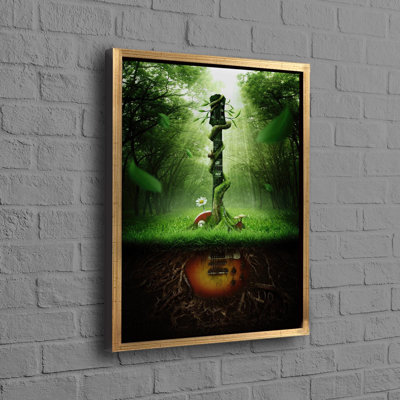 Modern 3D Abstract Guitar Artwork on Canvas Perfect for Personalized Home Gift for Grandma