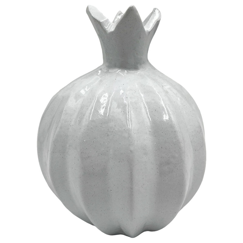 Mohorn Handmade Aluminum Pomegranate Sculpture, White
