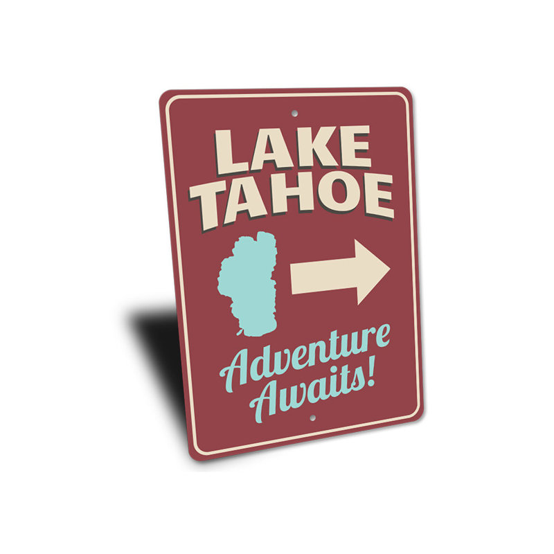 Plaque en aluminium Lake Tahoe Arrow, H 14 po x l 10 po x P 0,04 po