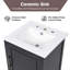 Meuble-lavabo 20 po avec lavabo Elijiah, armoire avec rangement à deux portes et patins réglables, tiroir