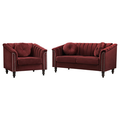 Microfiber 2-Piece Couch Living Room Sofa Set by Cozy living
