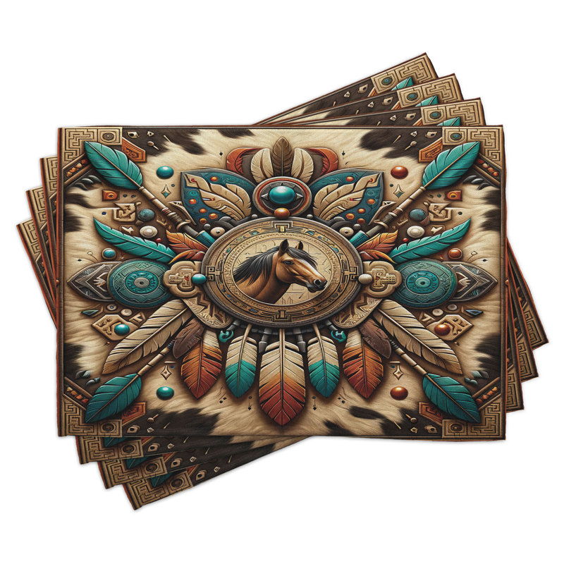 Ensemble de 4 napperons rustiques Ambesonne