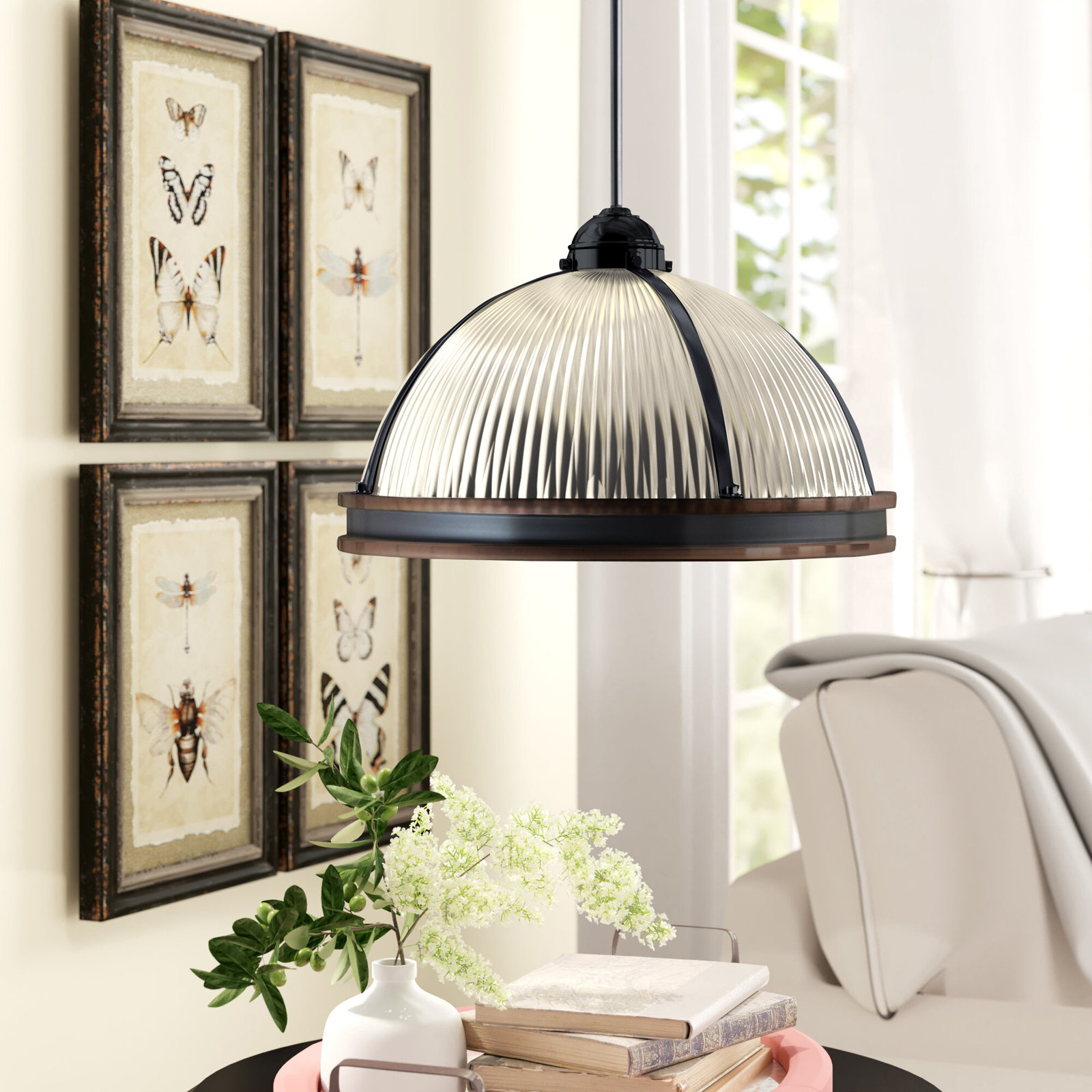 Ainsley 2 Light Glass Dimmable Pendant, Not Included, Autumn Bronze