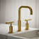 Purist® Widespread Faucet with Drain Assembly Low Lever Handles and Low Gooseneck Spout
