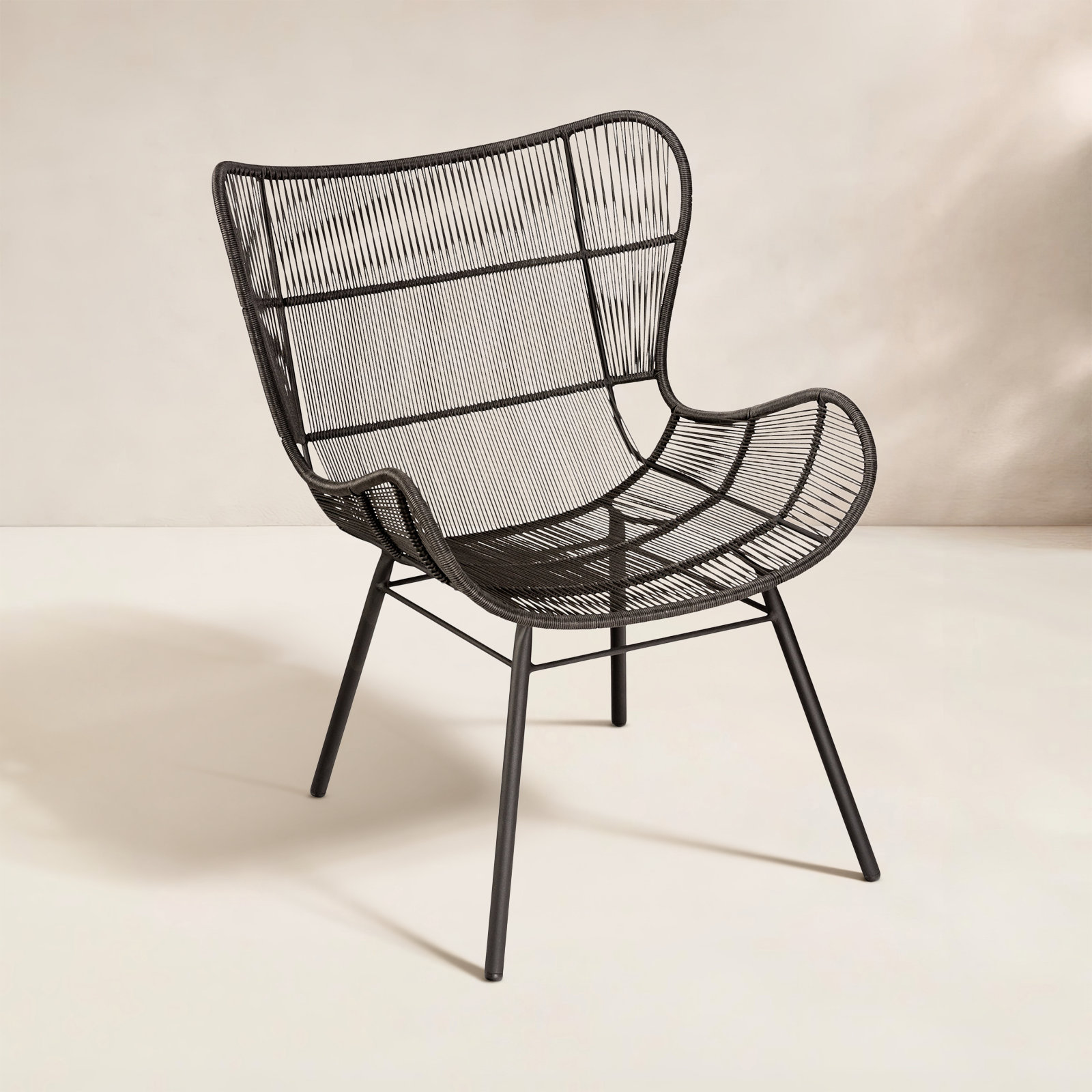 Christos Powder Coated Steel Outdoor Lounge Chair