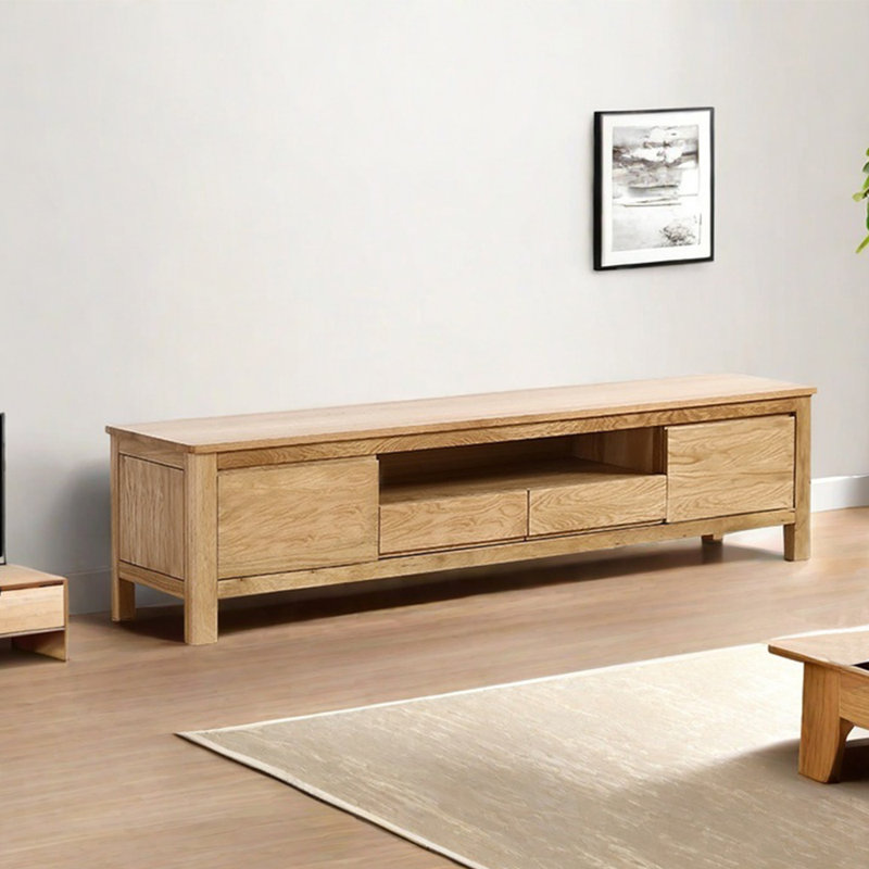 Simple solid wood home TV cabinet, 78.74"