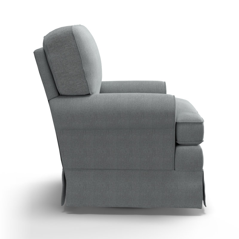 Upholstered Swivel Armchair, Dove Grey Performance