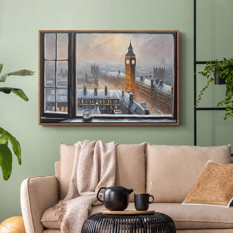 "Vintage Landscape -CCXVII" sur toile, Noyer, H 17 po x l 25 po