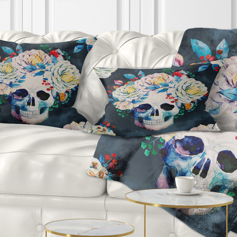 Coussin floral à l'aquarelle, Rectangulaire, 12 po x 20 po