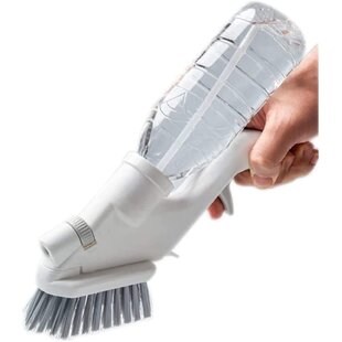 Scrub Brush w/ Scrubber Bristle Tip - Non-Slip Handle - Long Lasting  Bristles - Odor Resistant - Dishwasher Safe - Cleaning, Pots, Pans, Dishes  & Kitchen Sink [Gray & Teal]