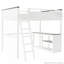 Lit mezzanine avec bureau, tablette ouverte et boîte de rangement, station de charge USB