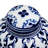 7.5” Blue and White Porcelain Accent Jar, Decorative Lidded Vase with Floral Patterns for Mantel, Tabletop, Flowers, or Centerpiece 
