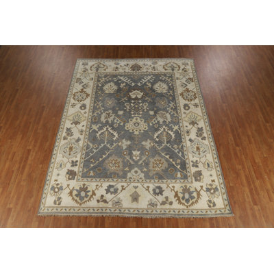 Tapis gris ardoise en laine Oushak 9 x 12 po