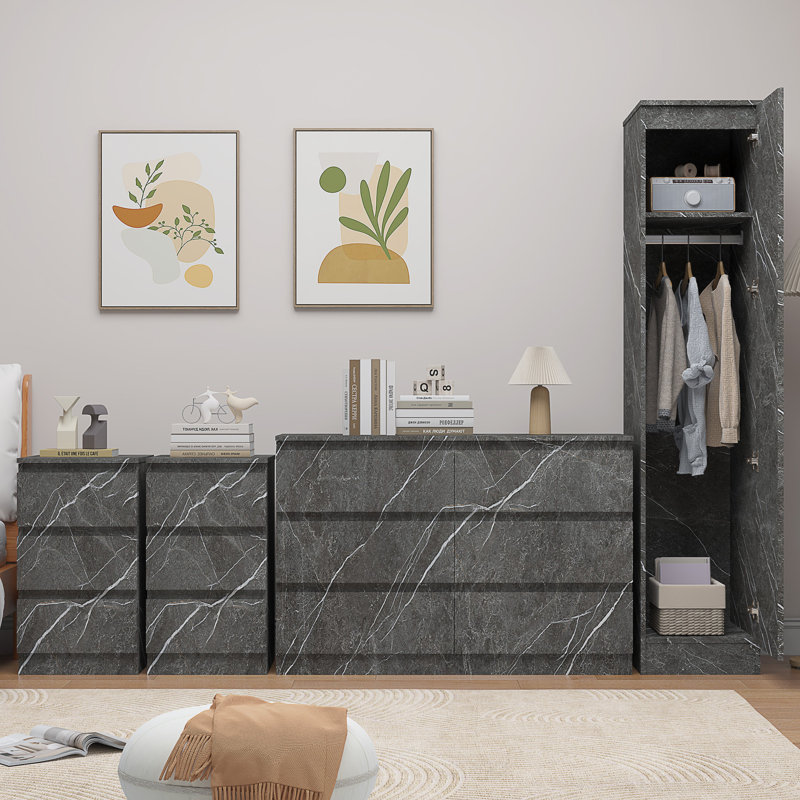 Deraz Piece Bedroom Set, Grey